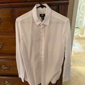 H&M Slim fit Dress Shirt easy Iron WHITE